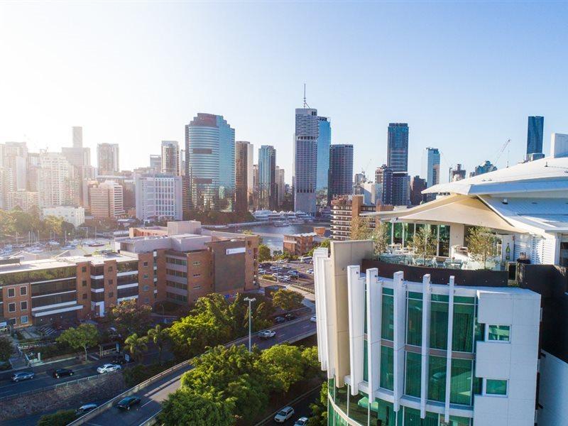 The Point Brisbane Hotel Exteriér fotografie Aerial view of the Brisbane CBD